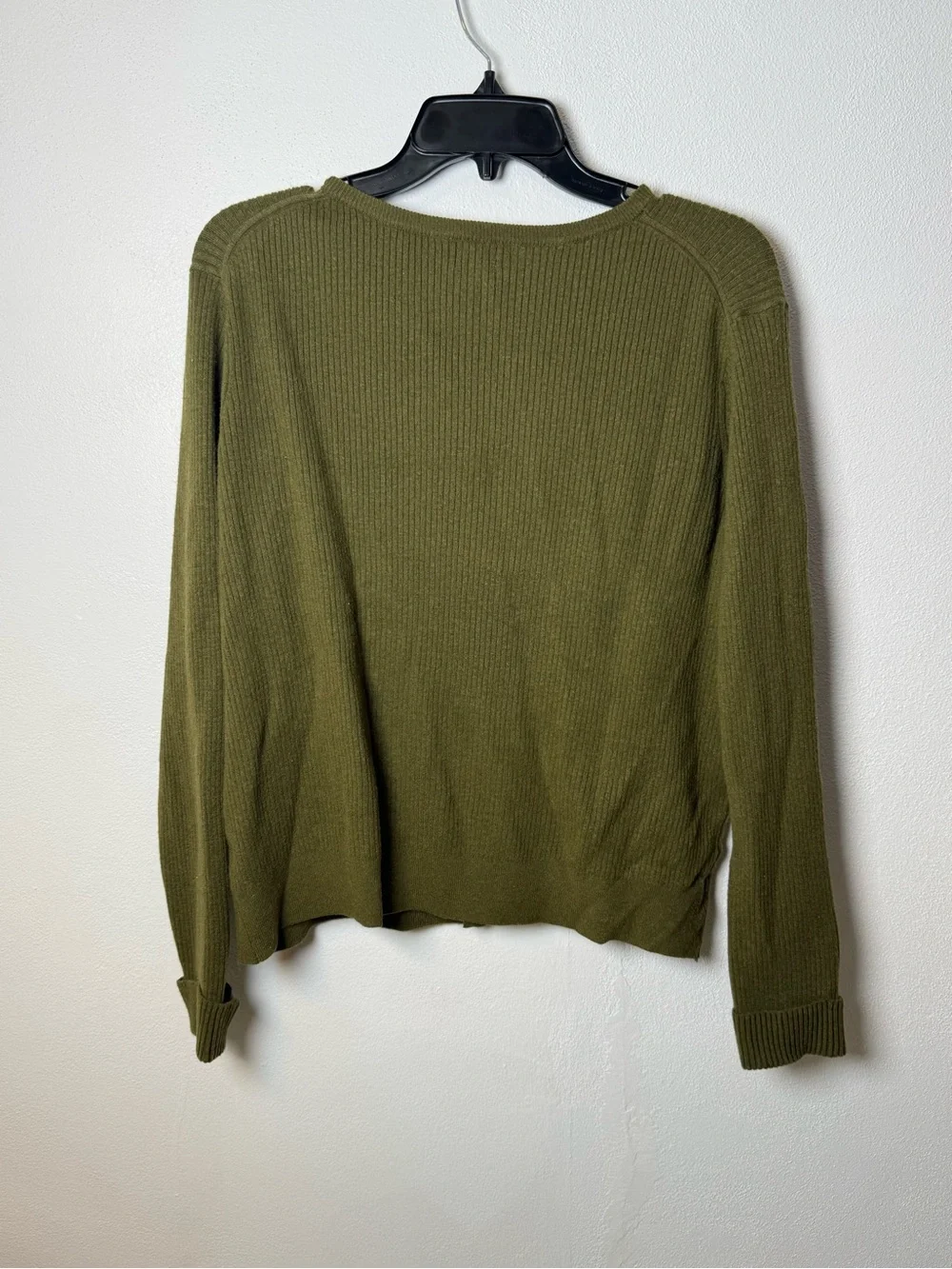 a new day Olive Green Ribbed Button-Front Cardigan Sweater